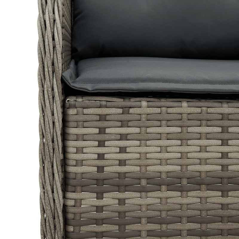 Set mobilier grădină cu perne, 9 piese, gri, poliratan