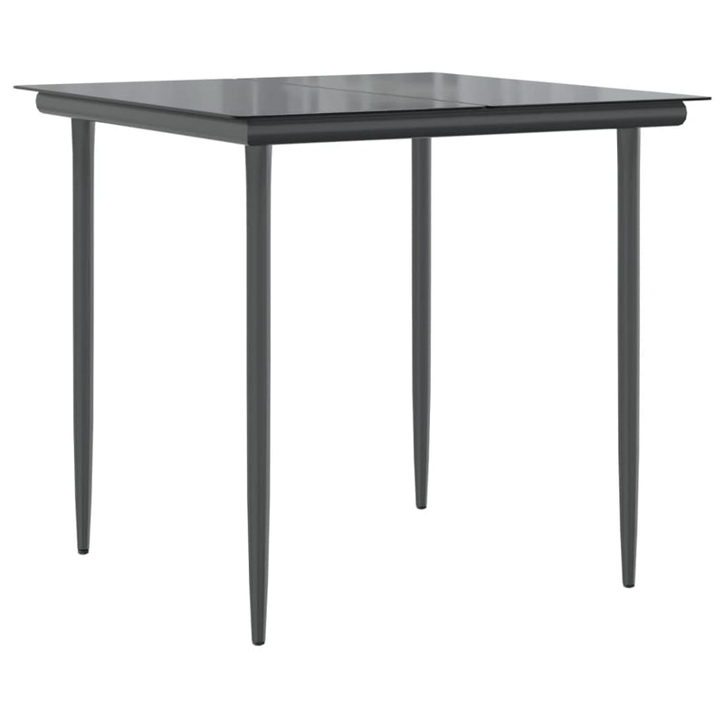 Set mobilier de grădină cu perne, 3 piese, negru, poliratan