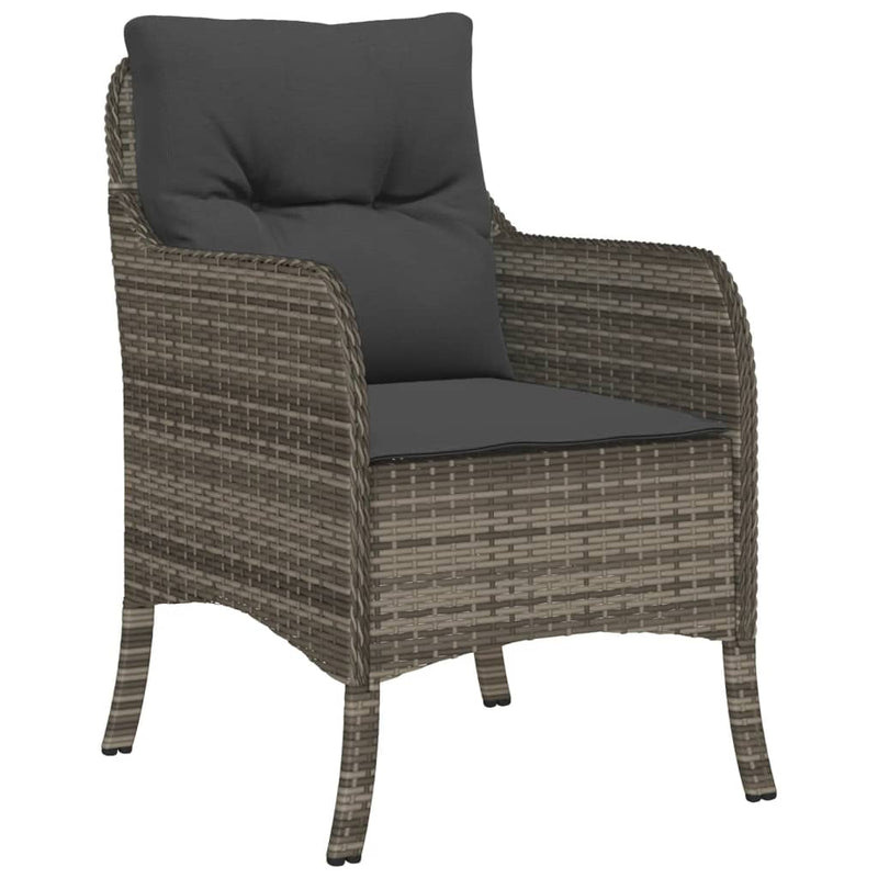 Set mobilier de grădină cu perne, 5 piese, gri, poliratan