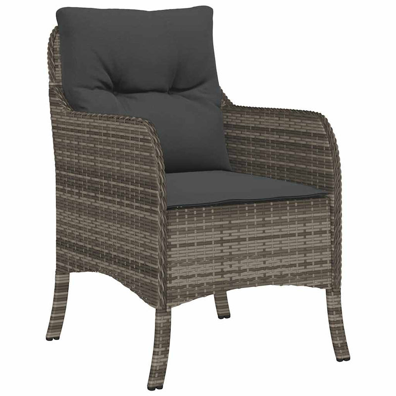 Set mobilier de grădină cu perne, 5 piese, gri, poliratan
