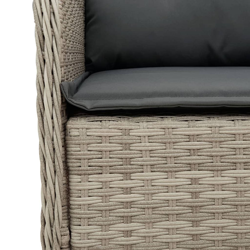 Set mobilier de grădină cu perne, 7 piese gri deschis poliratan