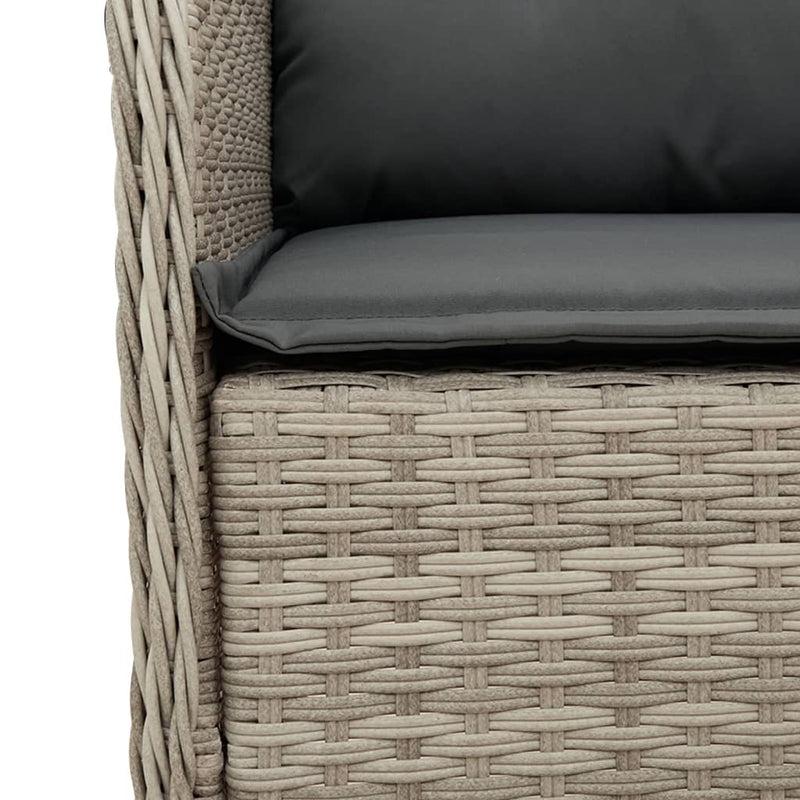 Set mobilier de grădină cu perne, 5 piese gri deschis poliratan