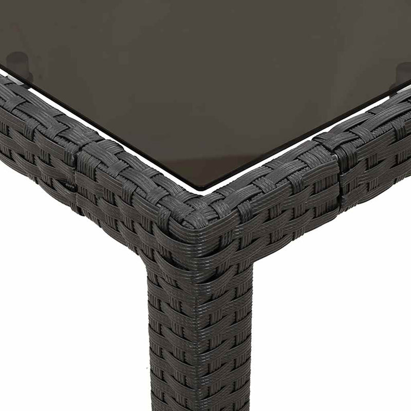 Set mobilier de grădină cu perne, 5 piese, negru, poliratan