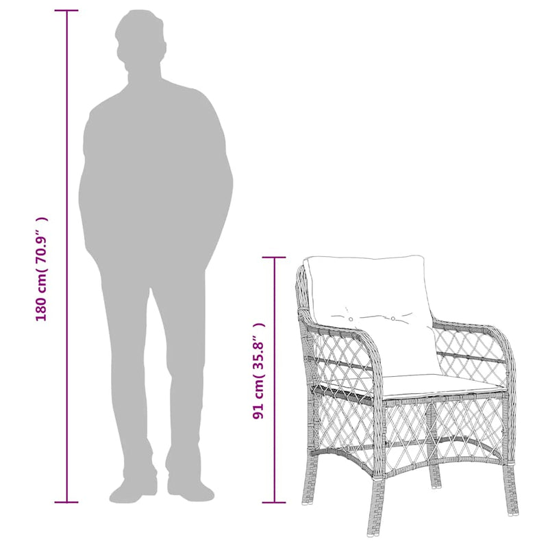Set mobilier de grădină cu perne, 7 piese, negru, poliratan