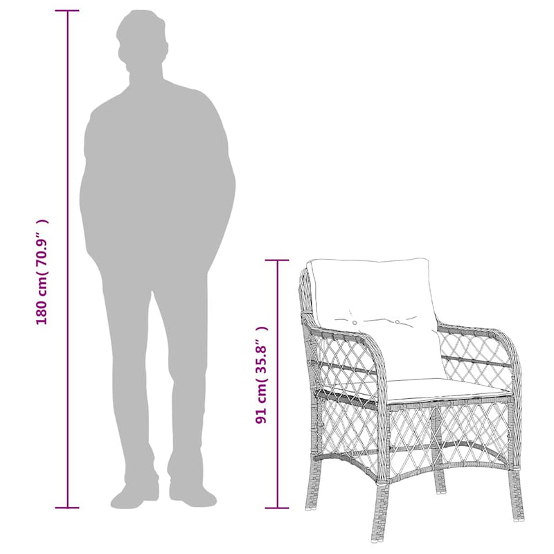Set mobilier de grădină cu perne, 9 piese, negru, poliratan