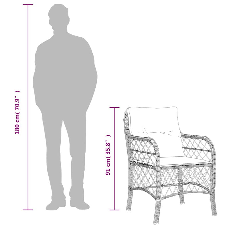 Set mobilier de grădină cu perne, 7 piese, negru, poliratan