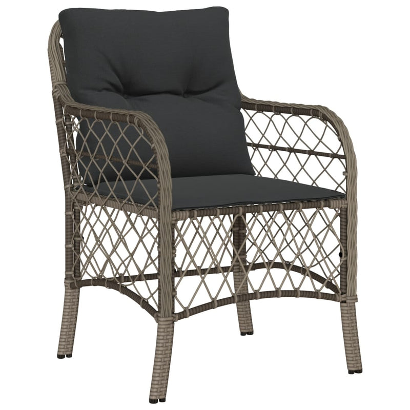 Set mobilier de grădină cu perne, 7 piese, gri, poliratan