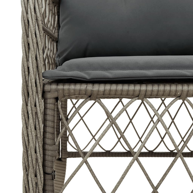 Set mobilier de grădină cu perne, 7 piese, gri, poliratan