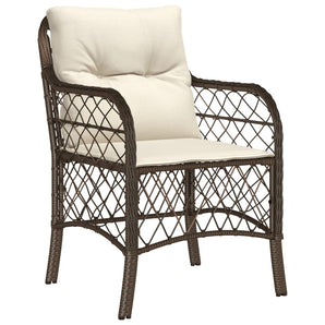 Set mobilier de grădină cu perne, 7 piese, maro, poliratan