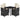 Set mobilier de grădină cu perne, 5 piese, negru, poliratan