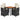 Set mobilier de grădină cu perne, 5 piese, negru, poliratan