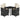 Set mobilier de grădină cu perne, 5 piese, negru, poliratan