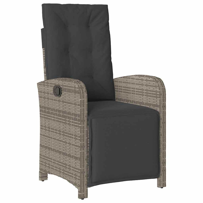 Set mobilier de grădină cu perne, 5 piese, gri, poliratan