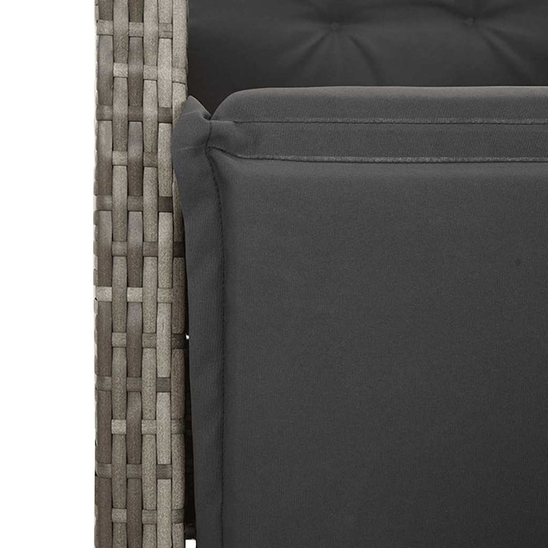 Set mobilier de grădină cu perne, 5 piese, gri, poliratan