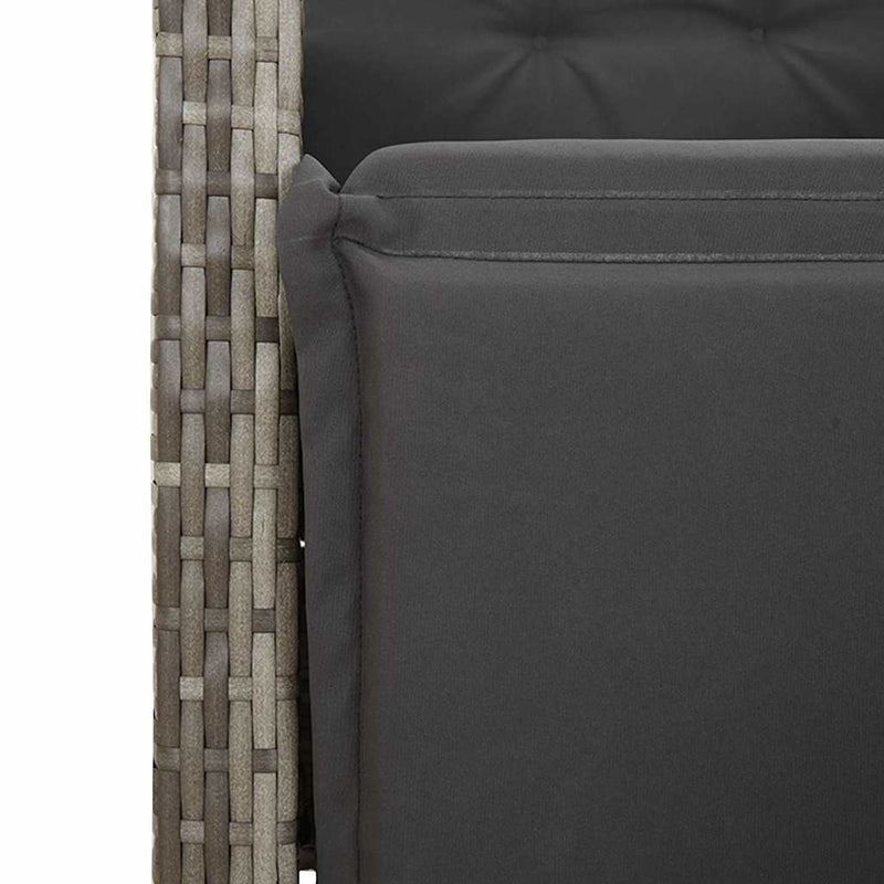 Set mobilier grădină cu perne, 9 piese, gri, poliratan
