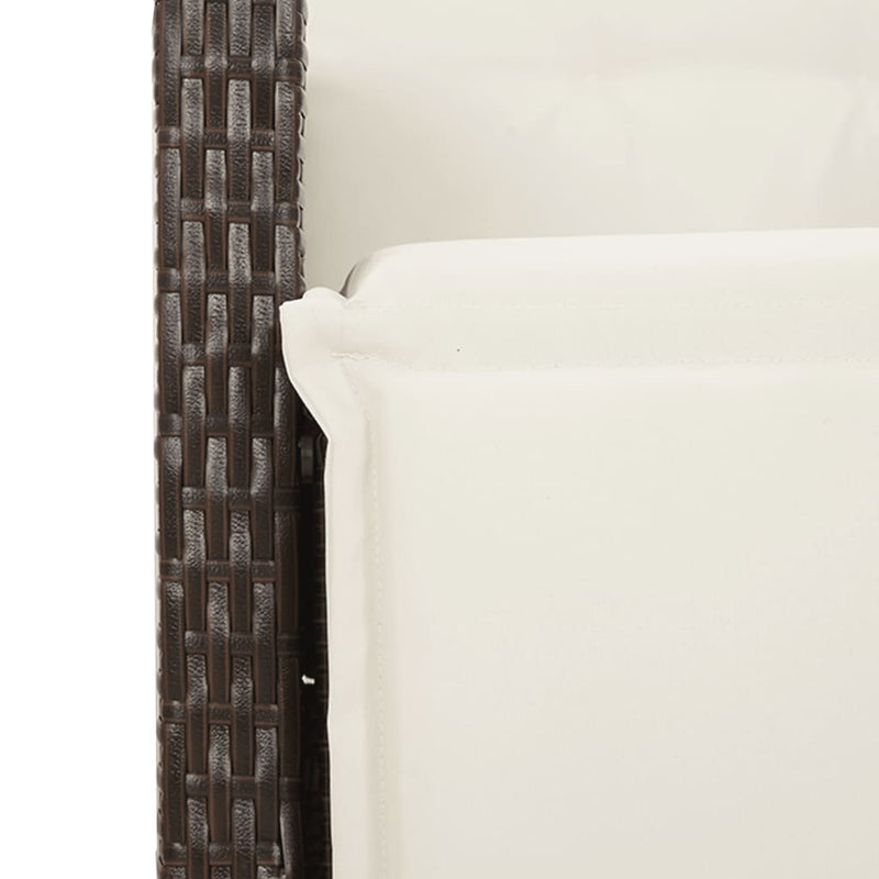 Set mobilier de grădină, 5 piese, cu perne, maro, poliratan
