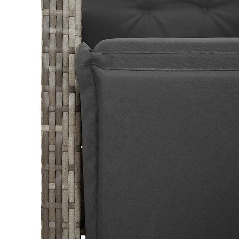 Set mobilier de grădină cu perne, 5 piese, gri, poliratan