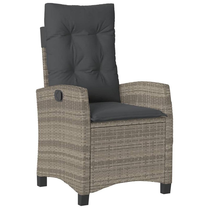 Set mobilier de grădină cu perne, 7 piese, gri, poliratan