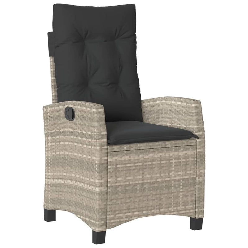 Set mobilier de grădină cu perne, 5 piese gri deschis poliratan