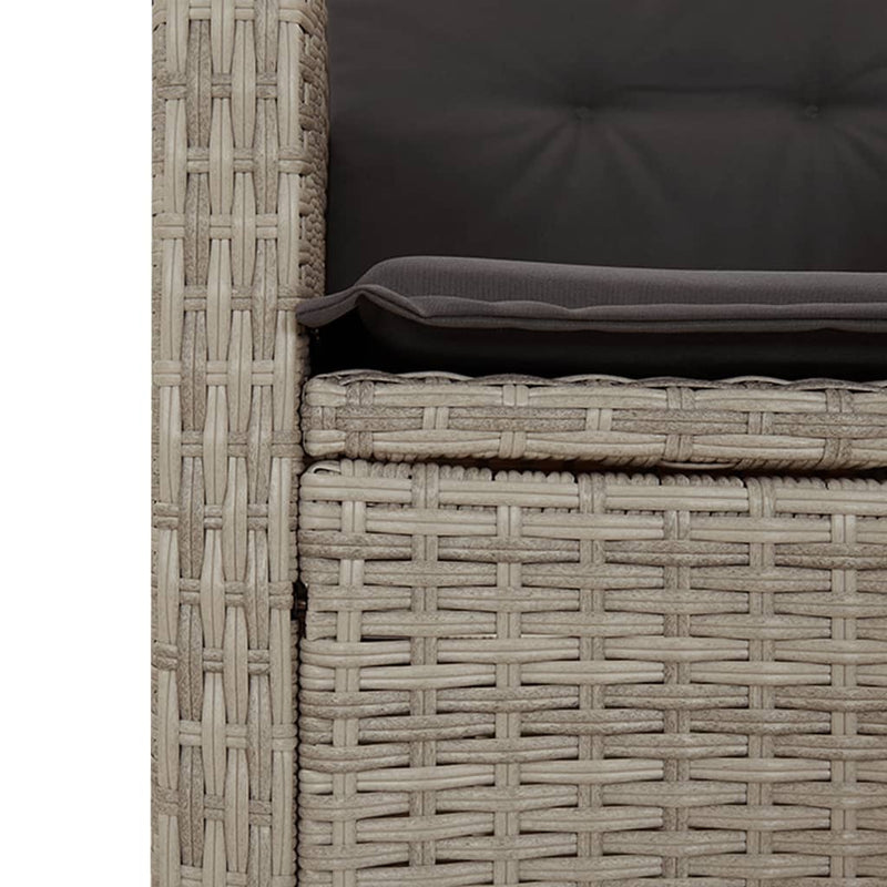 Set mobilier de grădină cu perne, 5 piese gri deschis poliratan