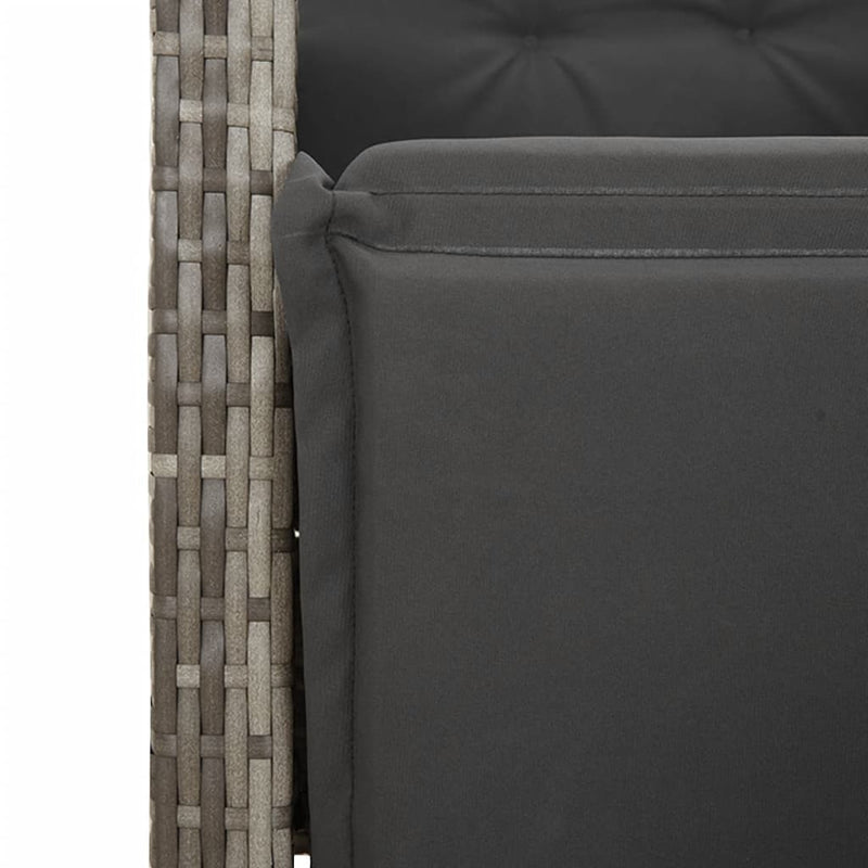Set mobilier de grădină cu perne, 5 piese, gri, poliratan
