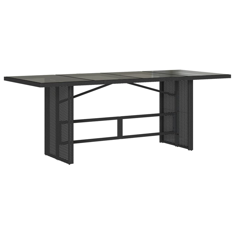 Set mobilier de grădină cu perne, 9 piese, negru, poliratan