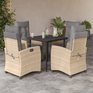 Set mobilier pentru grădină, 5 piese, cu perne, bej, poliratan