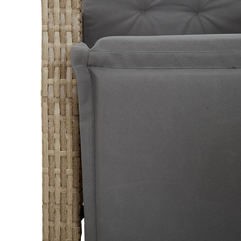 Set mobilier pentru grădină, 5 piese, cu perne, bej, poliratan