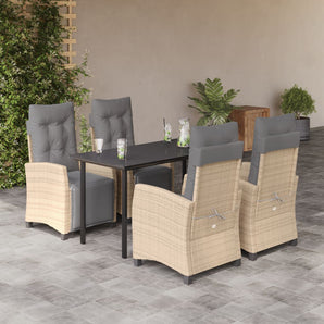 Set mobilier pentru grădină, 5 piese, cu perne, bej, poliratan