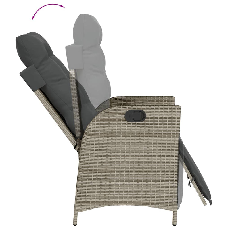 Set mobilier de grădină cu perne, 7 piese, gri, poliratan