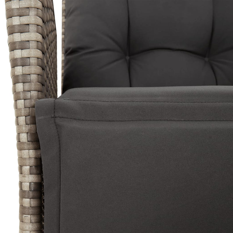 Set mobilier de grădină cu perne, 7 piese, gri, poliratan