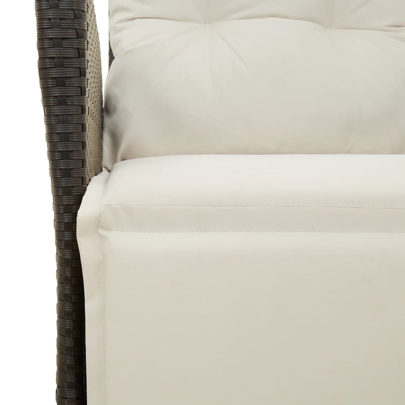Set mobilier de grădină cu perne, 9 piese, negru, poliratan