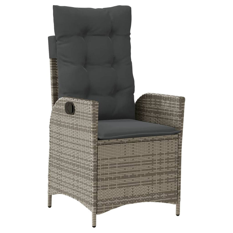 Set mobilier grădină cu perne, 9 piese, gri, poliratan