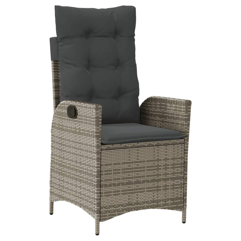 Set mobilier grădină cu perne, 9 piese, gri, poliratan