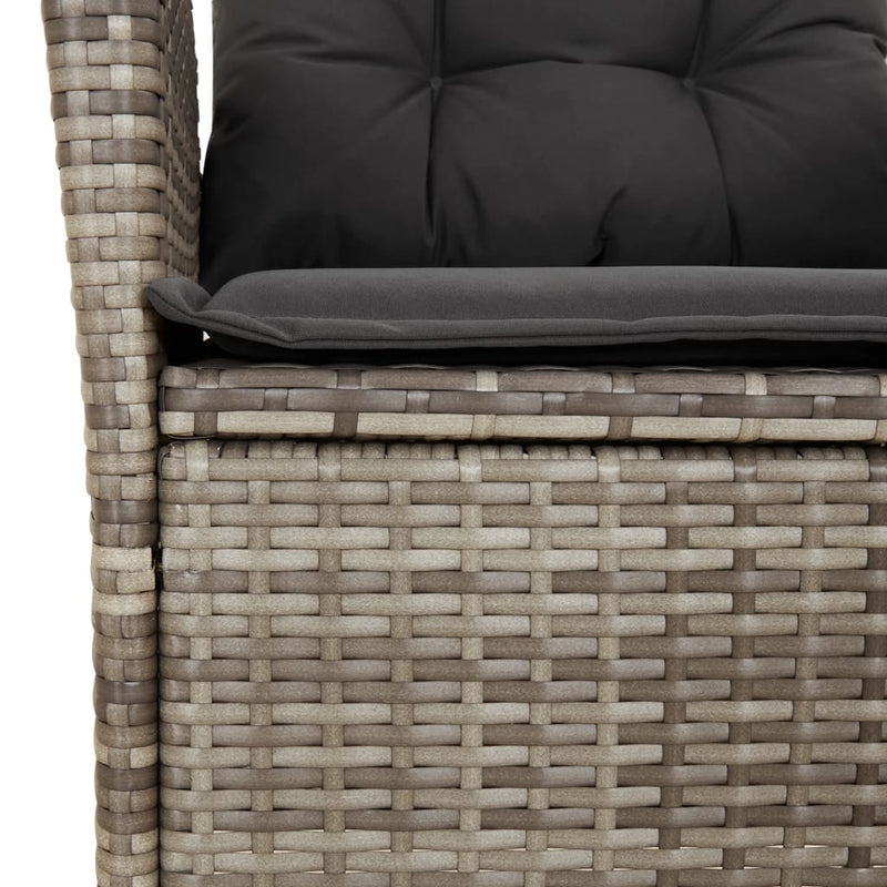 Set mobilier grădină cu perne, 9 piese, gri, poliratan