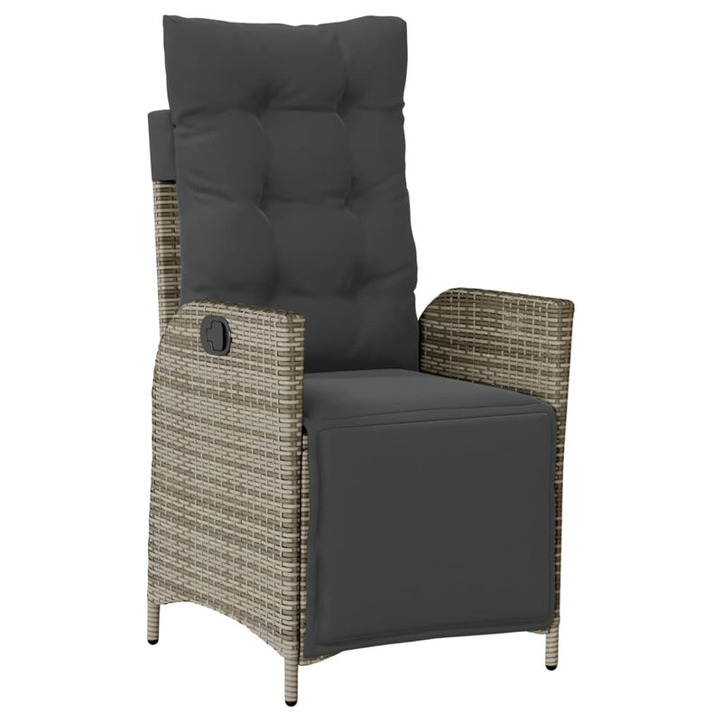 Set mobilier grădină cu perne, 9 piese, gri, poliratan