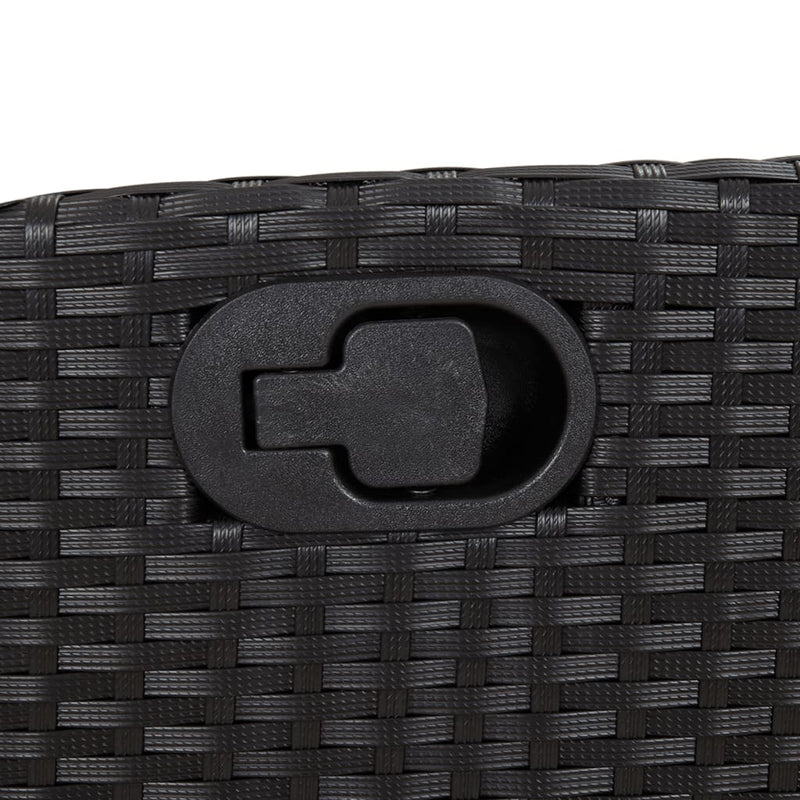 Set mobilier de grădină cu perne, 7 piese, negru, poliratan
