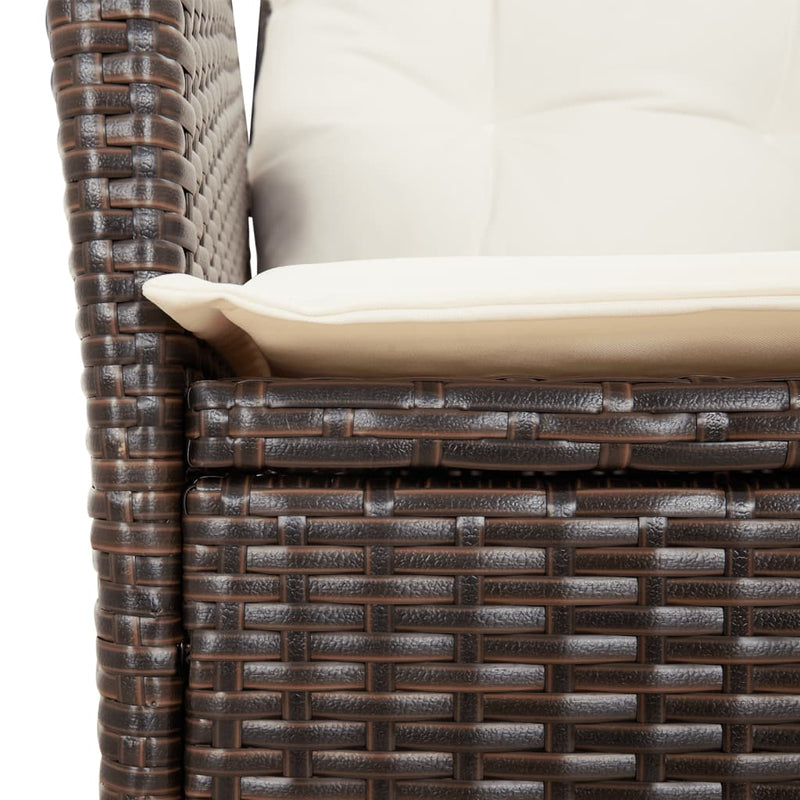 Set mobilier de grădină cu perne, 7 piese, maro, poliratan