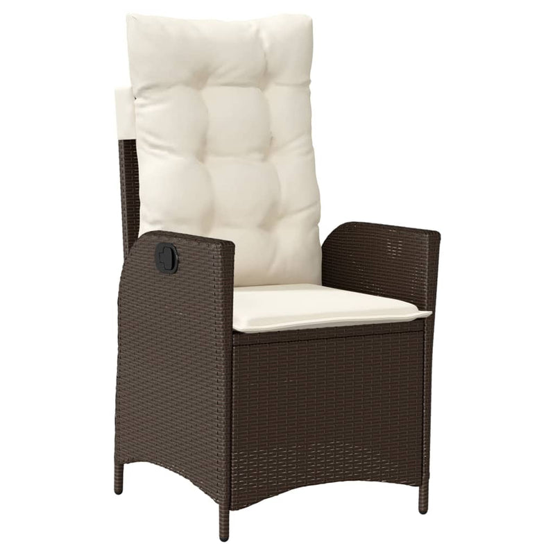 Set mobilier de grădină cu perne, 9 piese, maro, poliratan
