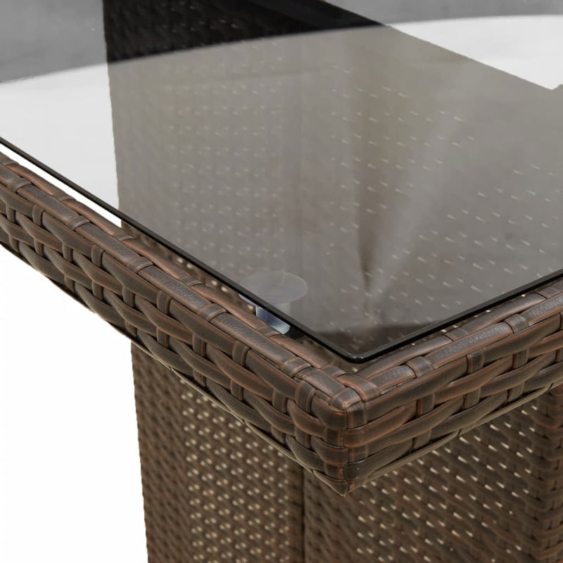 Set mobilier de grădină cu perne, 9 piese, maro, poliratan