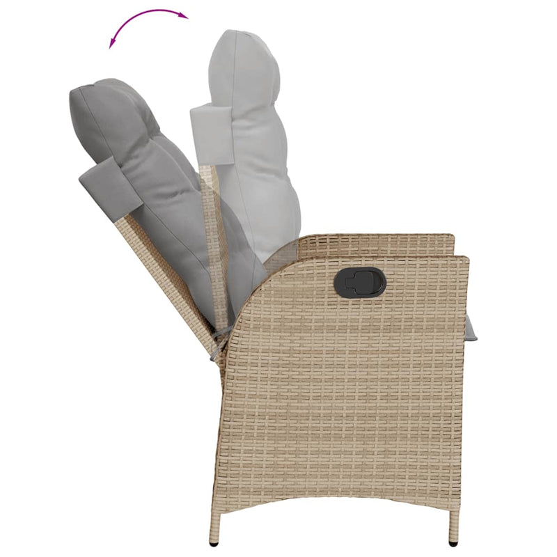 Set mobilier pentru grădină, 7 piese, cu perne, bej, poliratan