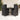 Set mobilier de grădină cu perne, 5 piese, negru, poliratan