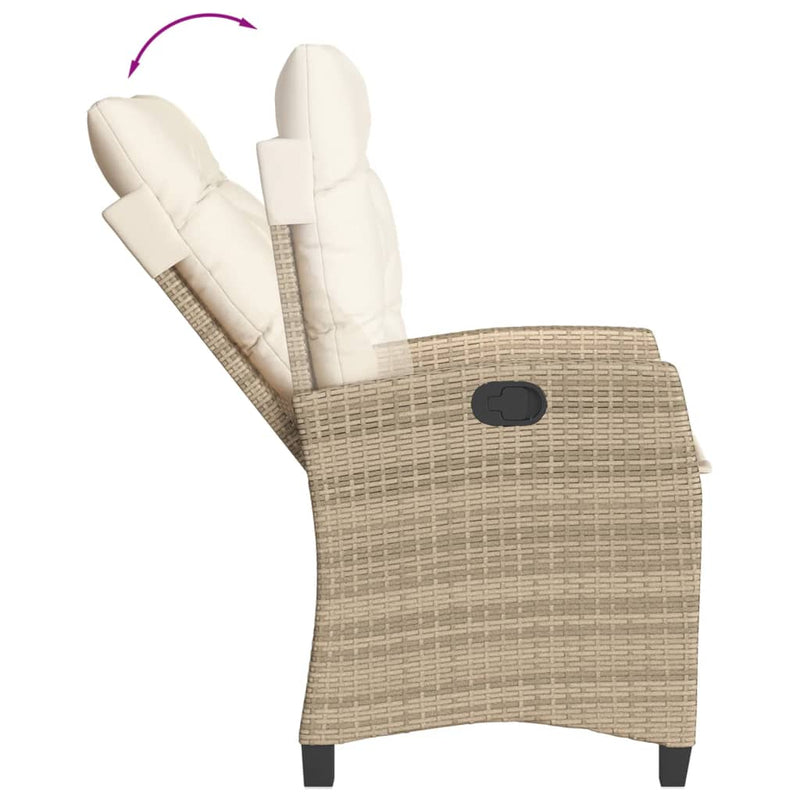 Set mobilier de grădină cu perne, 5 piese, bej, poliratan