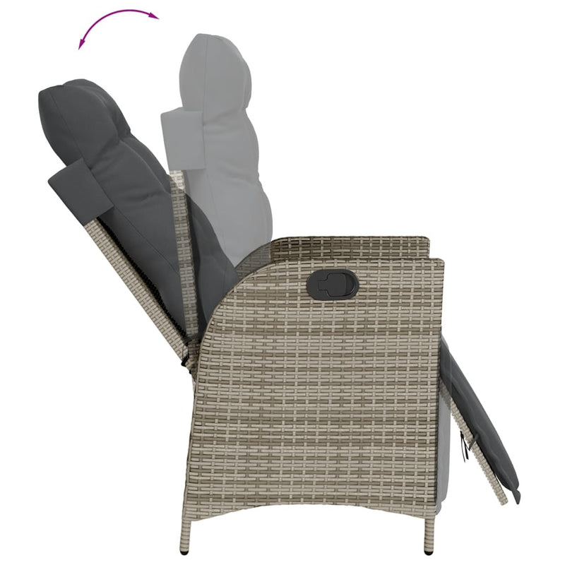 Set mobilier de grădină cu perne, 7 piese, gri, poliratan