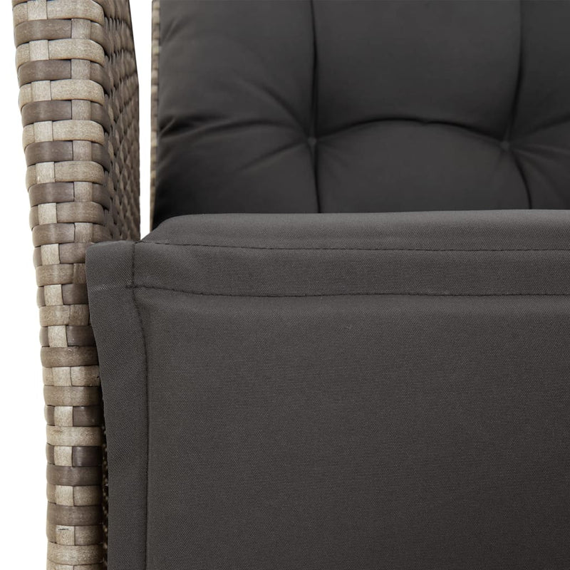 Set mobilier de grădină cu perne, 7 piese, gri, poliratan
