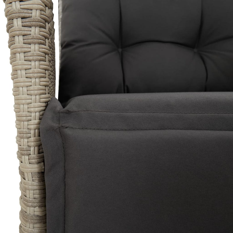 Set mobilier grădină cu perne, 9 piese, gri deschis, poliratan