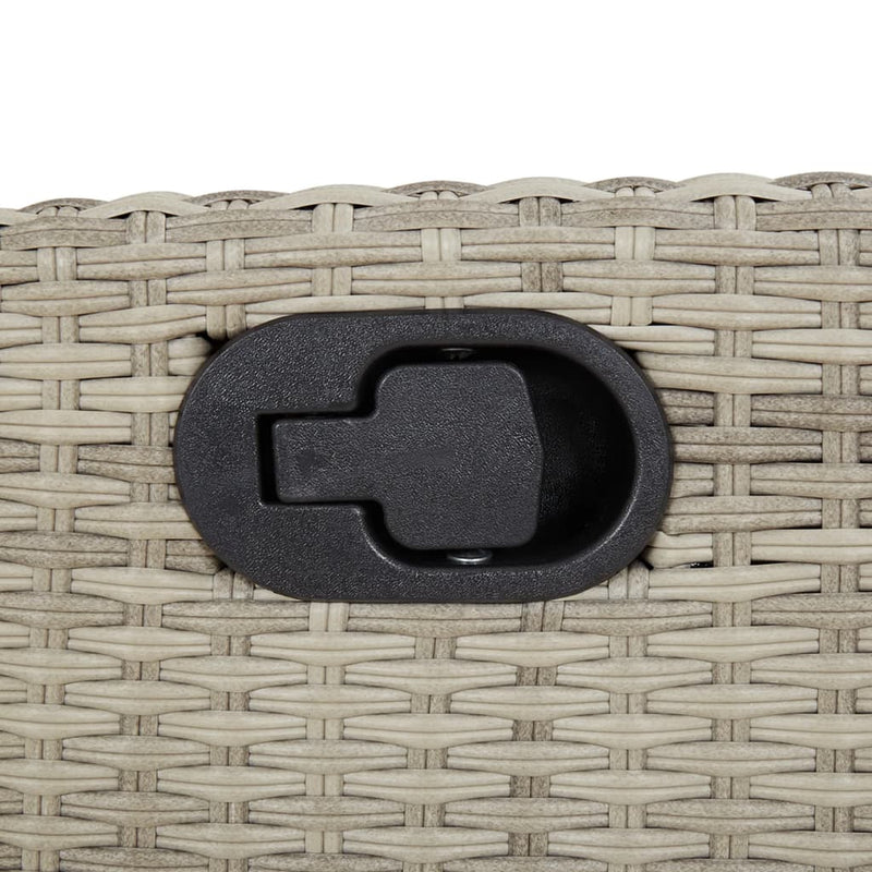 Set mobilier grădină cu perne, 9 piese, gri deschis, poliratan