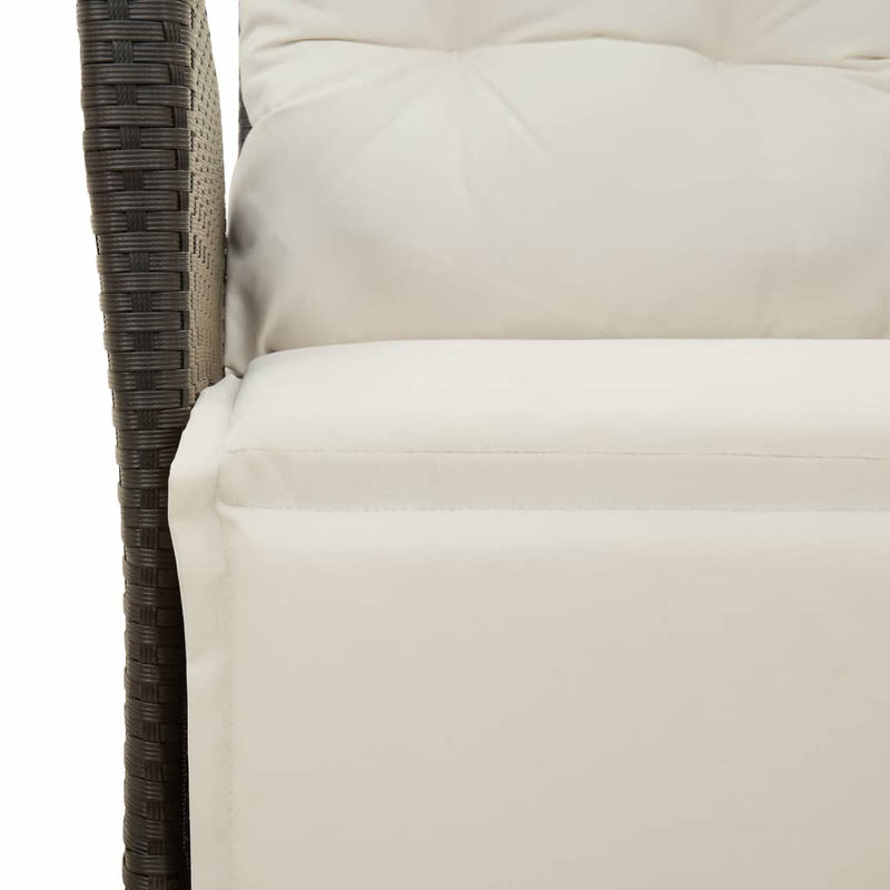 Set mobilier de grădină cu perne, 9 piese, negru, poliratan