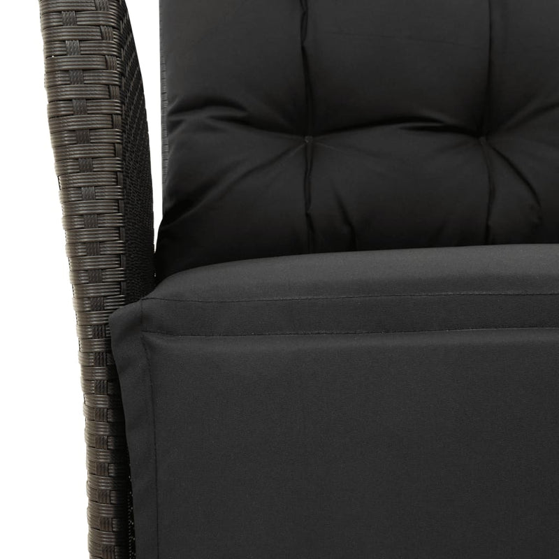 Set mobilier de grădină cu perne, 5 piese, negru, poliratan