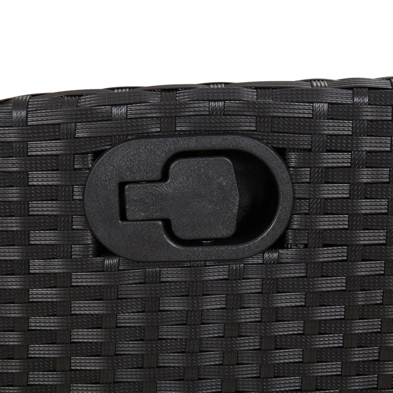 Set mobilier de grădină cu perne, 5 piese, negru, poliratan